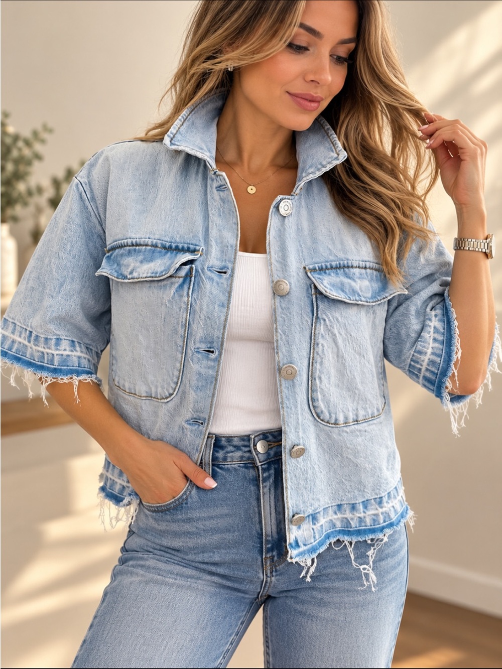 Habitual Light Blue Matching Denim Jacket